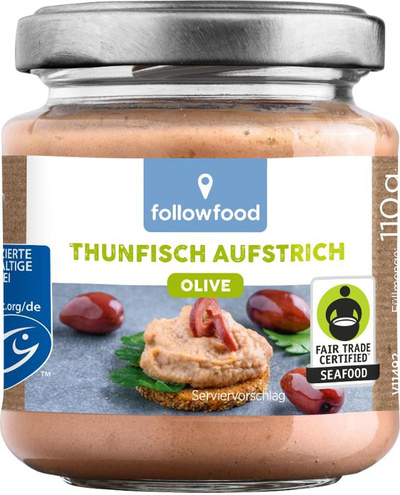Produktfoto zu Thunfisch Creme Olive 110g Followfood