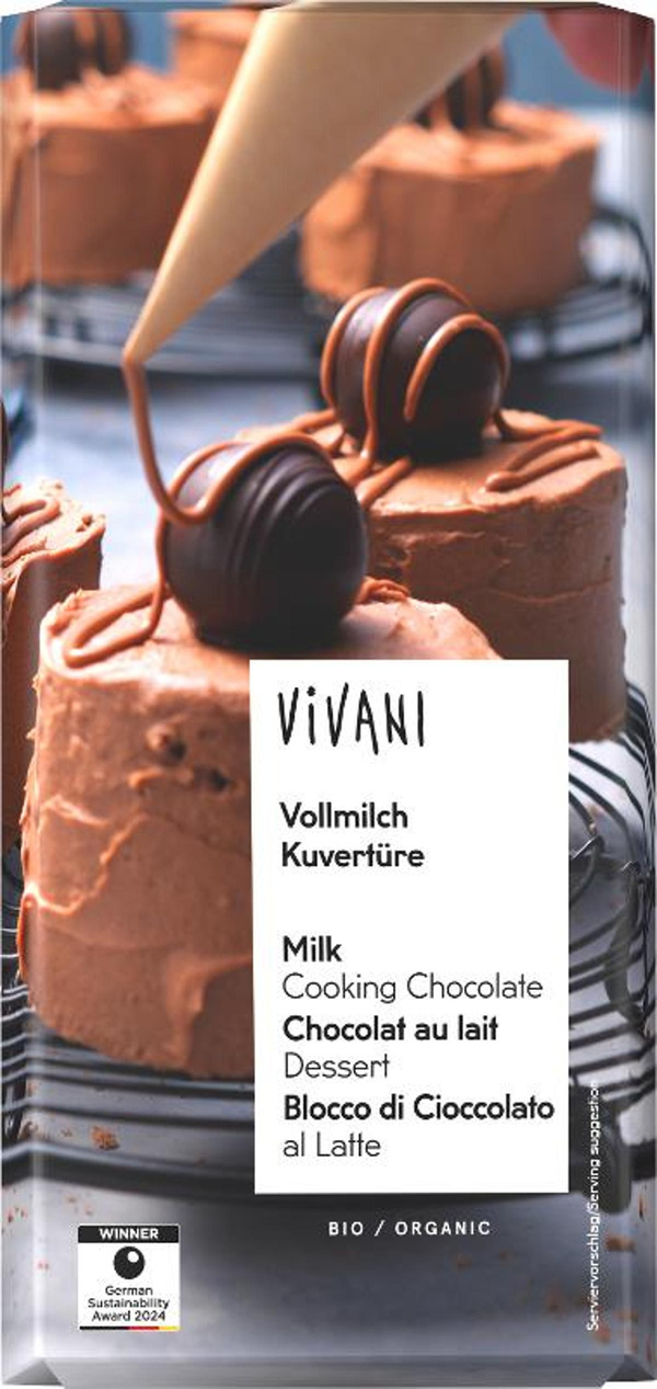 Produktfoto zu Vollmilch Kuvertüre 200g Vivani