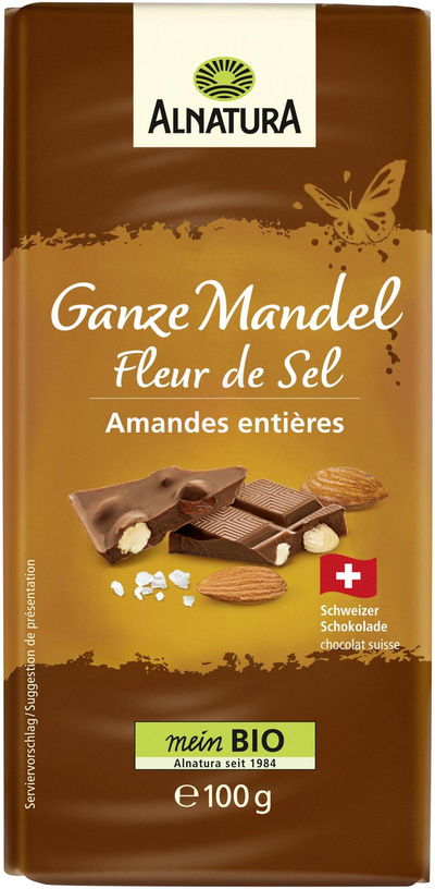 Produktfoto zu Ganze Mandel Schokolade 100g Alnaturas