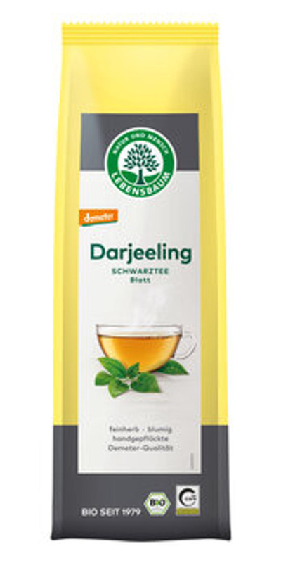 Produktfoto zu Schwarztee Darjeeling 75g lose Lebensbaum