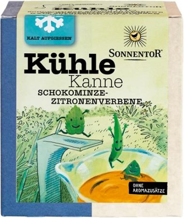 Produktfoto zu Kühle Kanne Schokominze _ Zitronenverbene 16 Btl. Sonnentor