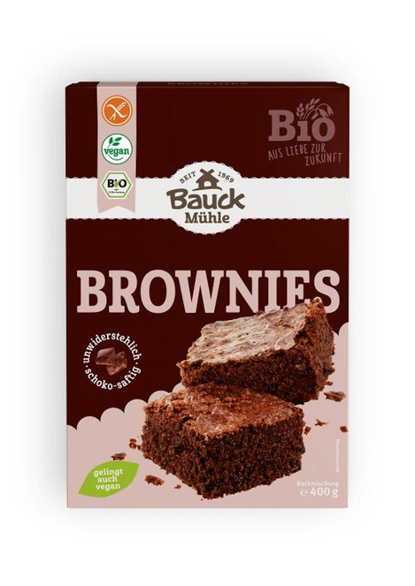 Produktfoto zu Brownies glutenfrei Backmischung 400g Bauckhof