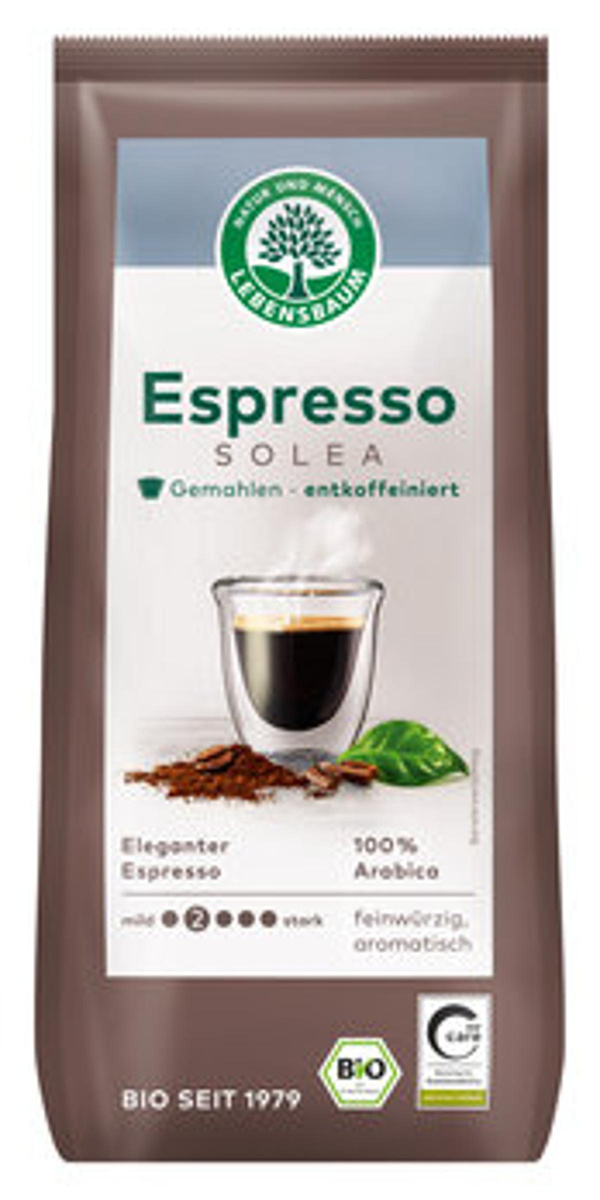 Produktfoto zu Espresso Solea entkoffeiniert 250g Lebensbaum