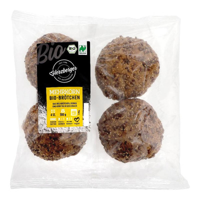 Produktfoto zu Mehrkornbrötchen 4 Stück (300g) Herzberger