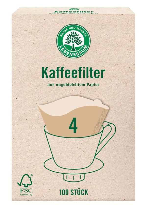 Produktfoto zu Kaffeefilter Gr. 4 Papier Lebensbaum