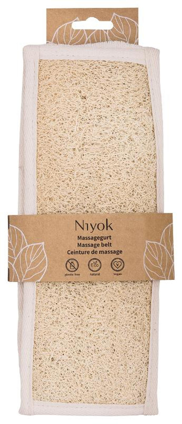 Produktfoto zu Massagegurt medium & weich aus Luffa und Baumwolle Niyok Natural Cosmetics