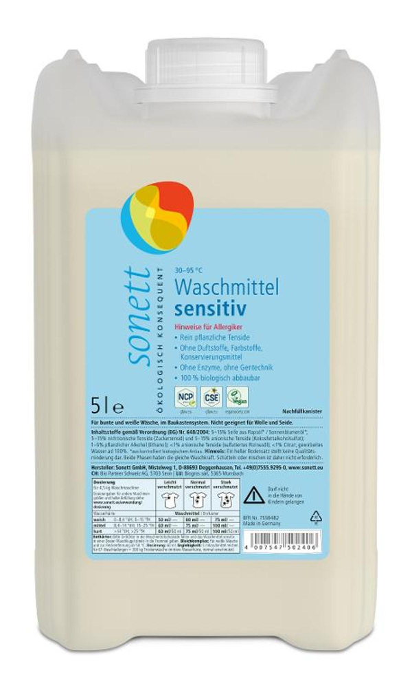 Produktfoto zu Waschmittel flüssig Sensitiv 5 Liter Sonett