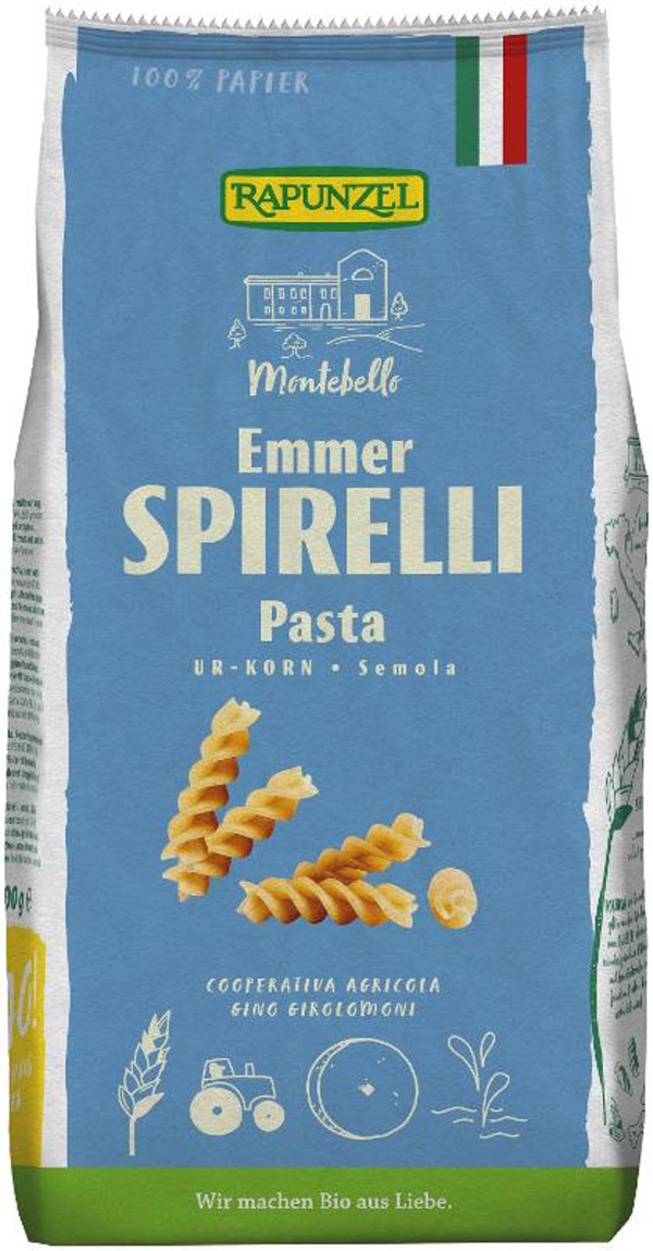 Produktfoto zu Emmer Spirelli semola 500g Rapunzel
