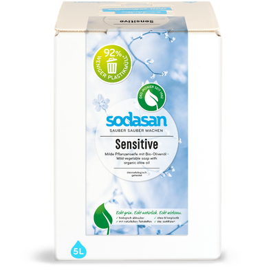 Produktfoto zu Flüssigseife Sensitiv 5 Liter Bag in Box Sodasan