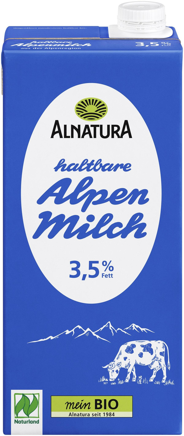 Produktfoto zu Haltbare Alpenmilch 3,5% 1 l Alnatura
