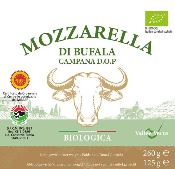 Produktfoto zu Mini Mozzarella di Bufala 125g Vallé Verte