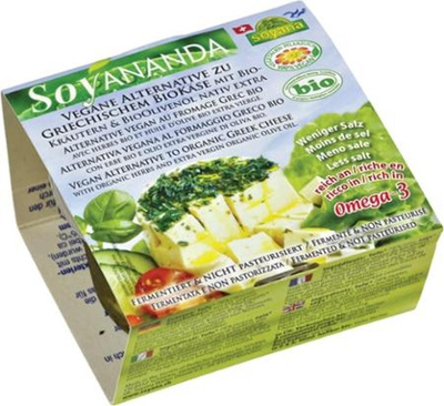 Produktfoto zu Greekstyle Feta Alternative mit Kräutern und Olivenöl 200g Soyana