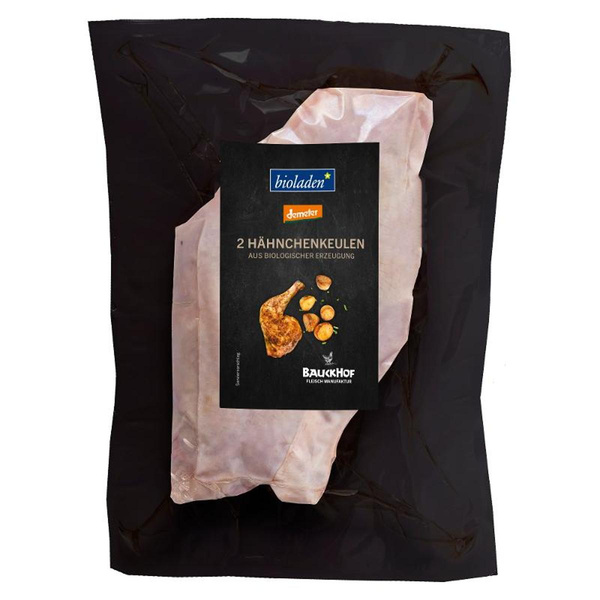 Produktfoto zu Hähnchenkeulen 2 Stück ca. 500g demeter Fleischmanufaktur