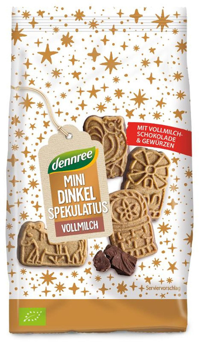 Produktfoto zu Mini Dinkel Spekulatius Vollmilch 125g dennree