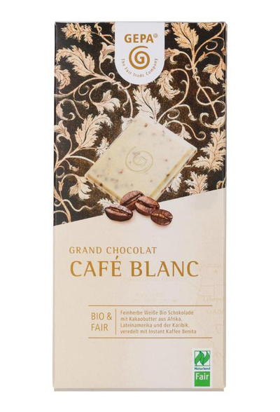 Produktfoto zu VPE Schokolade Grand Chocolat Café Blanc weiße Schokolade 10x100g Gepa