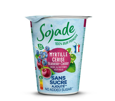 Produktfoto zu VPE So Soja! Heidelbeere Kirsche ohne Zucker 6x400g Sojade