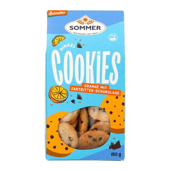 Produktfoto zu Dinkel Schoko-Orange Cookies 150g Sommer & Co.