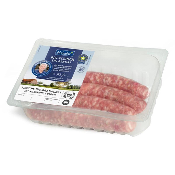 Produktfoto zu Bratwurst frisch vom Schwein mit Kräutern 4 St. ca. 300g bioladen