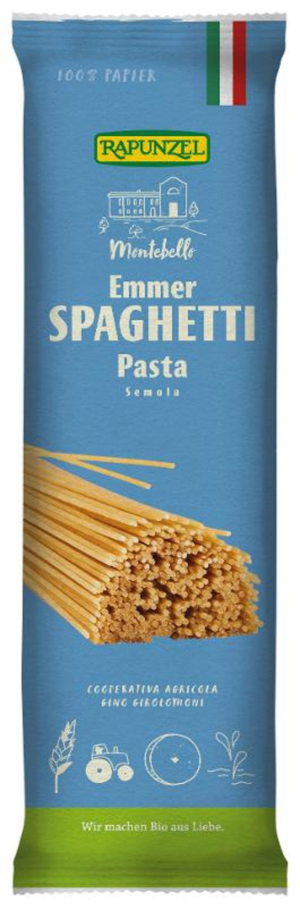 Produktfoto zu VPE Emmer-Spaghetti Semola 12x500g Rapunzel