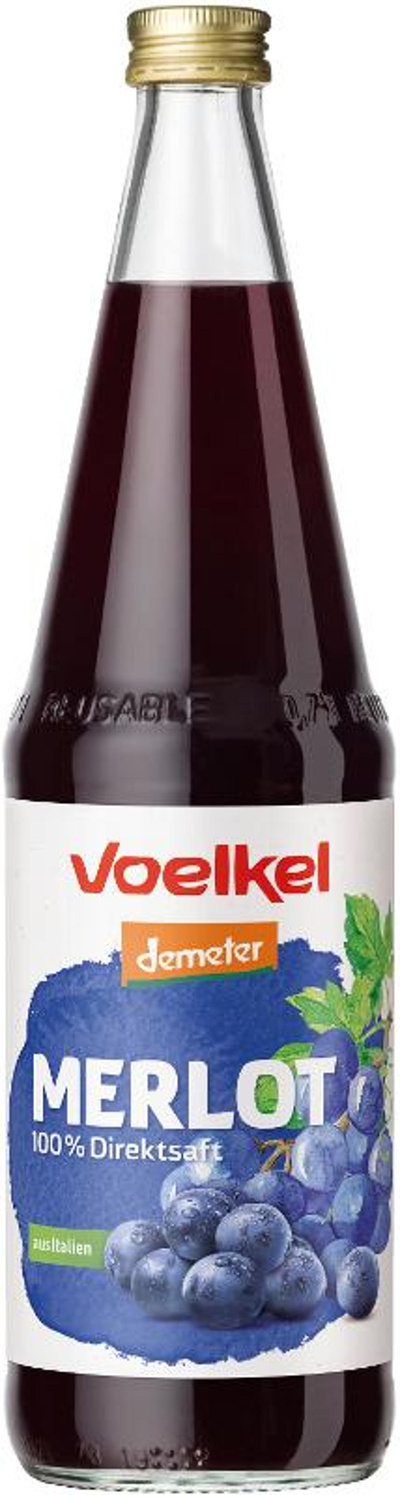Produktfoto zu VPE Traubensaft rot Merlot 6x0,7 l Voelkel