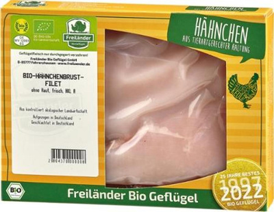Produktfoto zu Hähnchenbrustfilet ca. 350g Freiländer Bio Geflügel