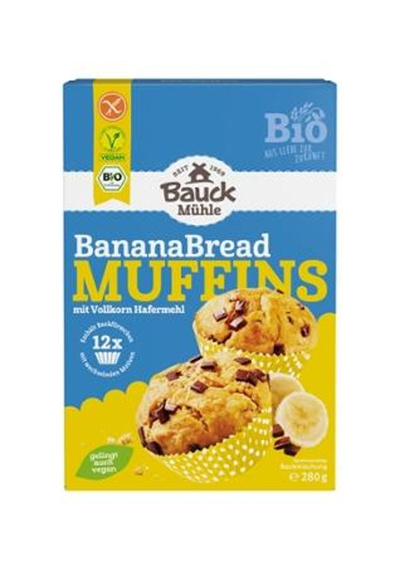 Produktfoto zu Banana Bread Muffins 280g Bauck Mühle