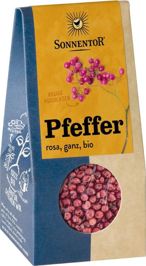 Produktfoto zu Pfeffer rosa ganz 20g Sonnentor