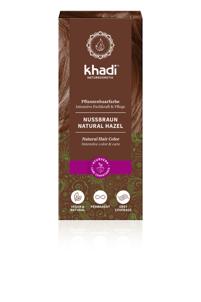 Produktfoto zu Pflanzenhaarfarbe Nussbraun 100g Khadi