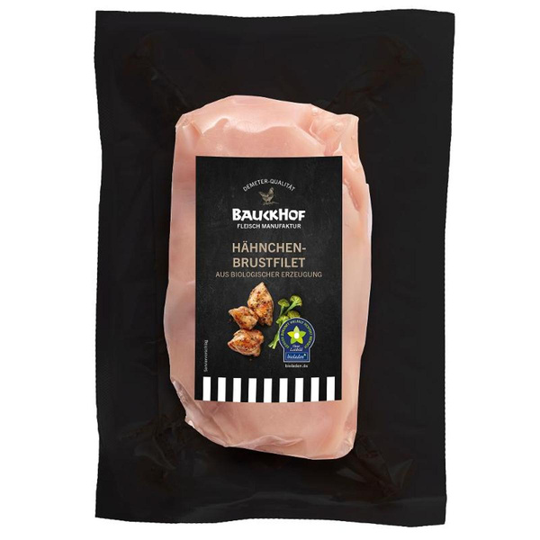 Produktfoto zu Hähnchenbrust 1 Stück ca. 150g demeter Fleischmanufaktur