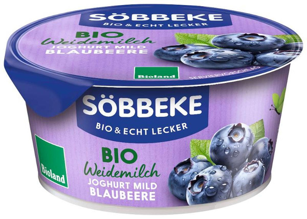 Produktfoto zu VPE Joghurt Pur Blaubeere 3,8% 6x150g Söbbeke