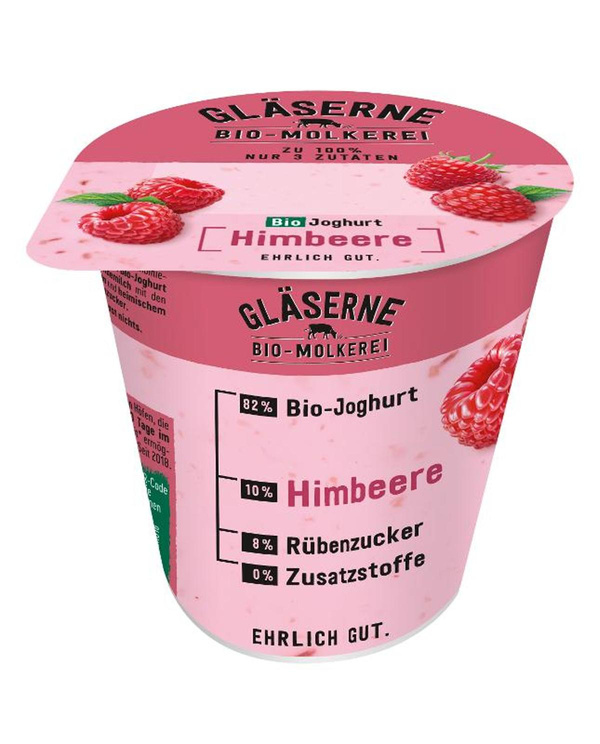 Produktfoto zu VPE Joghurt pur Himbeere 3,85% 6x150g Gläserne Molkerei