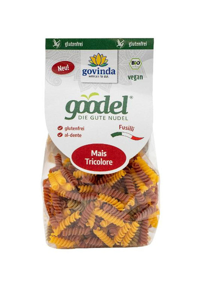 Produktfoto zu Goodel Fusilli Tricolore (aus Mais) 250g Govinda