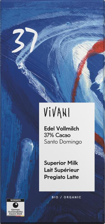 Produktfoto zu Edel Vollmilch 37% Cacao 100g Vivani