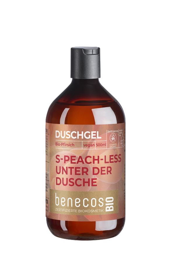 Produktfoto zu Duschgel S-Peach-less unter der Dusche Pfirsich 500ml benecos