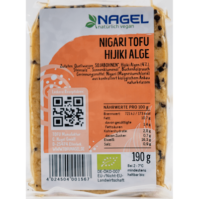 Produktfoto zu Nigari Tofu Hijiki Alge 190g Nagel Tofu