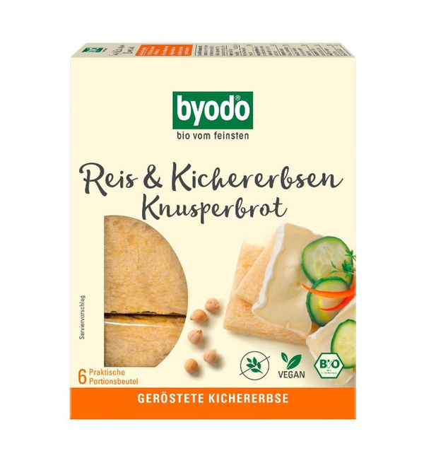 Produktfoto zu Knusperecken Roter Reis und Kichererbsen 12x90g Byodo