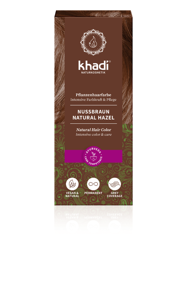 Produktfoto zu Pflanzenhaarfarbe Nussbraun 100g Khadi