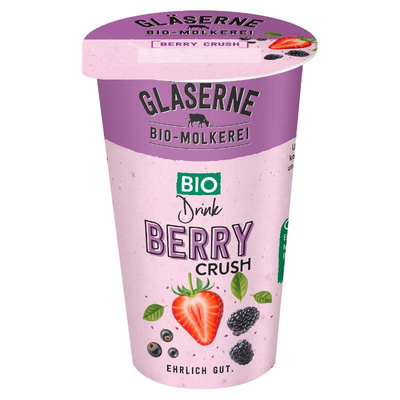 Produktfoto zu Buttermilchdrink Berry Crush 230g Gläserne Molkerei