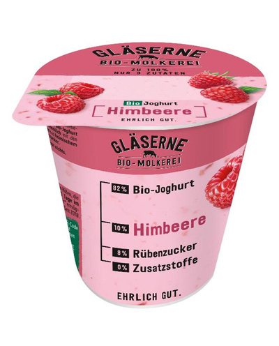 Produktfoto zu VPE Joghurt pur Himbeere 3,85% 6x150g Gläserne Molkerei