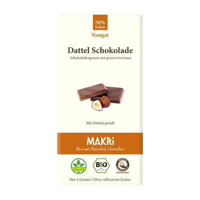 Produktfoto zu Dattel Schokolade Nougat 50% Makri