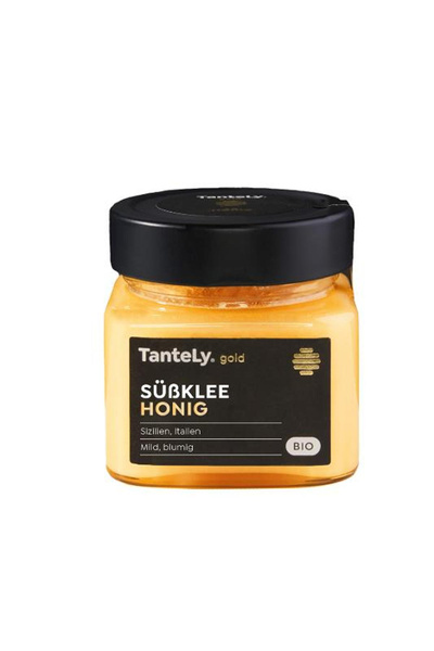 Produktfoto zu Süßklee Honig 275g TanteLy gold