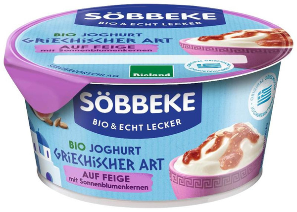 Produktfoto zu Joghurt griechische Art auf Feige mit Sonnenblumenkernen 150g Söbbeke