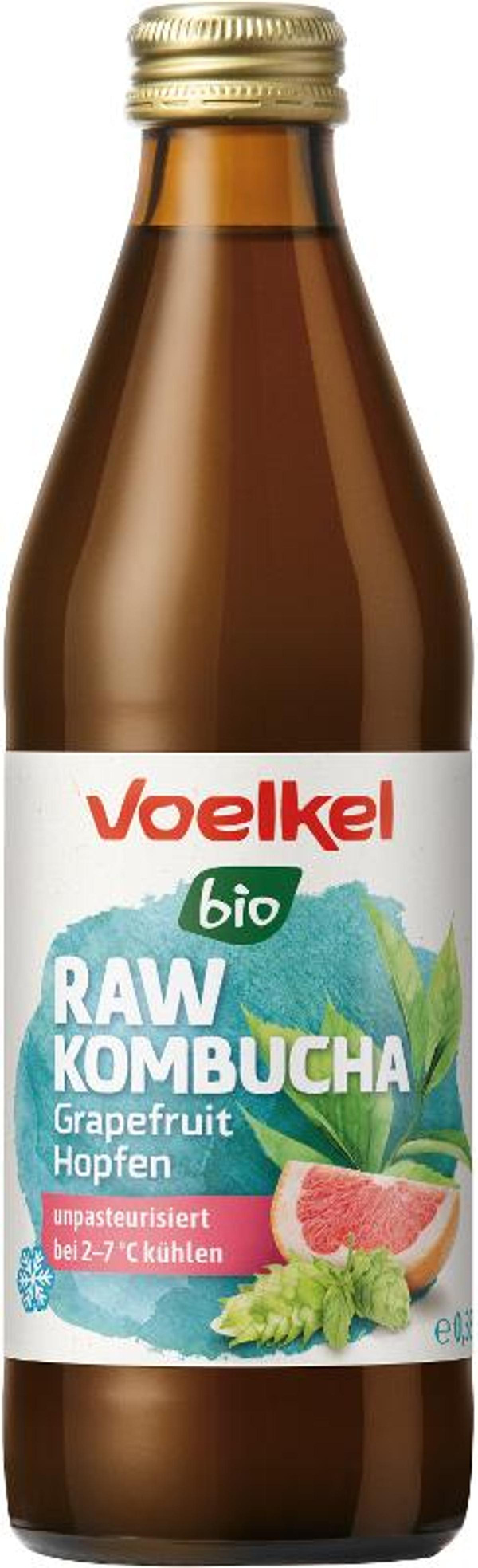 Produktfoto zu VPE RAW Kombucha RAW Kombucha Grapefruit Hopfen 10x0,33l Voelkel