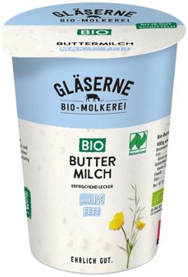Produktfoto zu VPE Buttermilch 6x500g Gläserne Molkerei