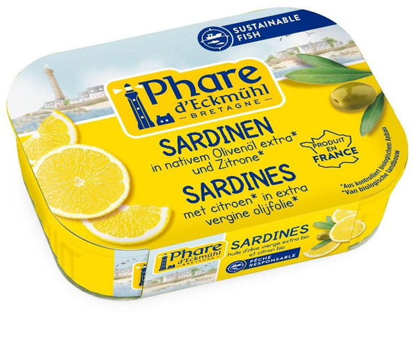 Produktfoto zu Sardinen mit Olivenöl und Zitrone 135g Phare d`Eckmühl