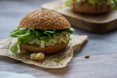 Produktfoto zu Rezept der Woche "Kresse Ei Brötchen"