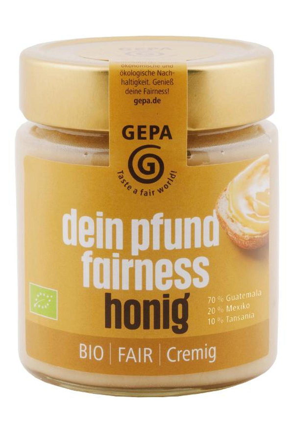 Produktfoto zu Faires Pfund Honig cremig 500g GEPA