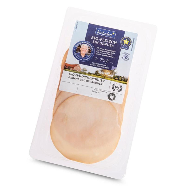 Produktfoto zu Hähnchenbrust geräuchert 80g bioladen