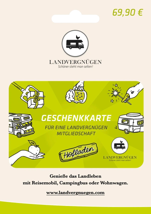 Produktfoto zu Landvergnügen - Geschenkkarte für Landvergnügen Mitgliedschaft