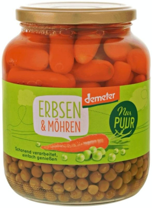 Produktfoto zu Erbsen & Möhren im Glas 680g  Nur Puur